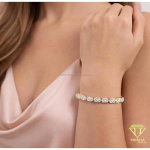 Bracelet tennis en or rose avec pierres rondes, design élégant à maillons, pour les détaillants de bijoux en gros - Product Image 3