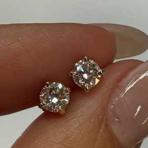Diamond <b>Stud</b> <b>Earrings</b> 14K 18K Solid Gold Brilliant Cut Lab Grown 0.53ct IGI Certified Prong <b>Set</b> Small Classic Everyday Wear - Product Image 5