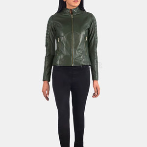 Veste d'hiver réversible imperméable en cuir véritable pour femme, style motard, coupe ajustée, avec fermeture éclair, idéale pour la conduite en extérieur et les voyages - Product Image 6