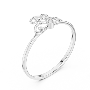 Anillo de oro macizo de 14k para mujer con diamante de corte redondo minimalista de diseño de mariposa, ideal para regalo, compromiso, aniversario, boda. - Product Image 3