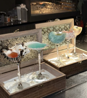 Copa de Concha Marina Premium con Tallo de Vidrio Pulido para Uso en Restaurantes y Bares, Origen Vietnam
