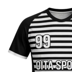 Maillot de handball rayé noir et blanc pour hommes, manches courtes, polyester, uniforme d'équipe, tenue de match, entraînement - Product Image 4