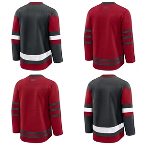 Maillot de hockey sur glace personnalisé de haute qualité, entièrement brodé, respirant, anti-humidité, en polyester, uniforme d'entraînement d'équipe unisexe, OEM OD - Product Image 1