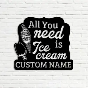 Custom Ice Cream Shop Metal Wall Art