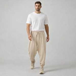 New <b>Mens</b> Straight Wide Leg Camouflage Jogger Pants With <b>Elastic</b> Waist and Drawstring Casual Vintage Cargo <b>Trousers</b> for <b>Men</b> - Product Image 1