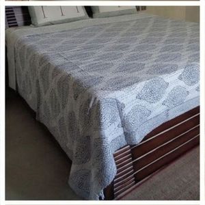 Indian Artisan Cotton Sanganer Kantha Queen Size <b>Throws</b> Hand Block Printed <b>Large</b> Width Handmade Quilt Home Bedroom Wholesale - Product Image 1