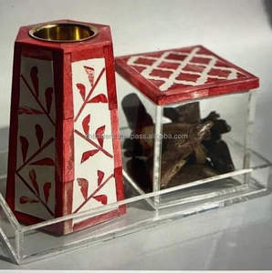 Quemador Bakhoor hecho a mano Celestial Oud con fregona y tarro acrílico, lujoso juego decorativo árabe para uso espiritual - Product Image 2