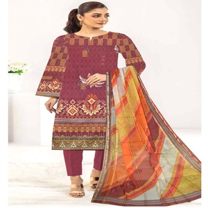Trajes de césped pakistaníes para mujer de 3 piezas de moda AF, conjunto de vestido indio Kurta Salwar Kameez & Dupata - Product Image 4