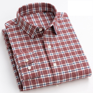 Wholesale Plus Size <b>Men's</b> 100% Cotton Checkered Long Sleeve Casual <b>Flannel</b> <b>Shirts</b> with Covered Button Closure and Loose Fit - Product Image 6