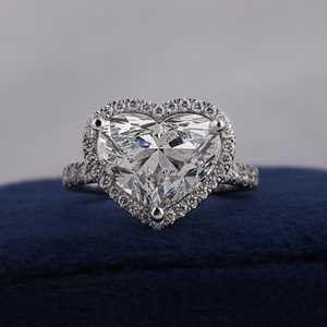 Anillo de Diamantes de 2 Quilates con Corte Corazón, Cultivado en Laboratorio, Certificado por IGI, Oro Blanco de 9K, Color VS1 FG, Joyería Fina de Compromiso para Mujer - Product Image 6