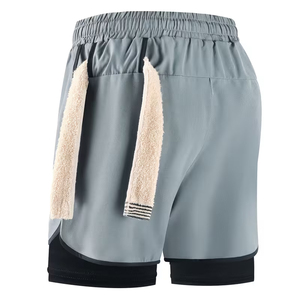2 In 1 Double Layer Men's Running <b>Short</b> For Summer Workout Gym Sportswear Private Label Athletic Fitness <b>Short</b> <b>Compression</b> <b>Short</b> - Product Image 2