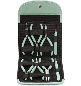 8PCS Fashion Color Jewelry <b>Pliers</b> <b>Set</b> – Slimline Color-Coordinated Jewelry Making Tools with Aqua Storage Clutch - Product Image 6