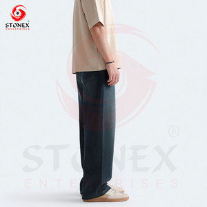 Jeans en denim noir décontracté pour homme sur mesure, pantalon décontracté à jambe droite en denim de coton de qualité supérieure, pantalon streetwear, OEM ODM - Product Image 2