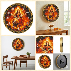 Reloj de Pared Sherawali Mata de Plástico Personalizado Premium con Impresión Digital para el Día de la Madre, Navidad, Decoración de Templos y Salas de Pooja - Product Image 3