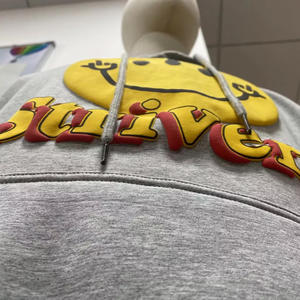 Venta al por mayor personalizado 3D para bordado polar ecológico de gran tamaño hombres pulóver sudaderas con capucha Unisex peso pesado sudaderas - Product Image 6