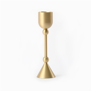 Design unique, 3 pièces, porte-bougie en métal doré de style européen, support de bougie de table, chandelier de mariage, porte-bougie pour bougies piliers - Product Image 3