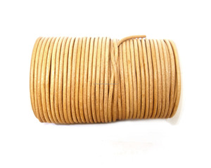High Quality 2mm Round Leather <b>Cords</b> in Natural Color for Jewelry and Craft Work Factory Wholesale Rate - Product Image 5
