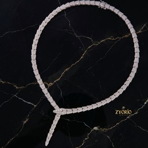 Luxury Geometric Diamond Lariat <b>Necklace</b> for Women White Gold <b>Statement</b> Jewelry American European Designer Bridal Fashion Neckla - Product Image 5