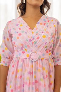 Robe midi à imprimé floral, col bijou, manches 3/4, coupe évasée, tissée, décontractée, pour femme, respirante, coupe ample, avec poches - Product Image 2
