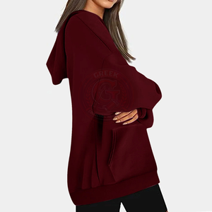 Felpa con Cappuccio Oversize da Donna in Cotone Premium con Tasca a Marsupio per <span class=keywords><strong>Abbigliamento</strong></span> Casual alla Moda - Product Image 4