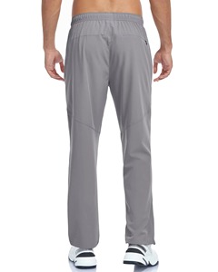 Custom Wholesale Men Midweight Wide Leg Fit Breathable Canvas Fabric Elastic Waist Drawstring Casual Sports <b>Trousers</b> 100% Cotton - Product Image 2