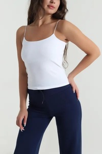 <b>Women's</b> <b>Black</b> Halter <b>Tank</b> <b>Top</b> Plus Size Regular Length Knitted Polyester Casual Autumn Breathable Eco-Friendly Quick Dry <b>Top</b> - Product Image 4