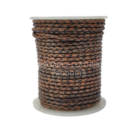 Bolo Tressé Vintage/Antique 100% Cordon en Cuir Pur Personnalisable Bijoux Accessoires Artisanat DIY Différentes Tailles de Couleurs Vente en Gros