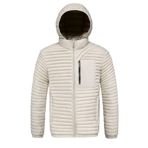 Blouson matelassé personnalisé pour homme en tissu à mémoire de forme, respirant, écologique, épais, pour l'hiver, vente en gros OEM avec capuche amovible - Product Image 3