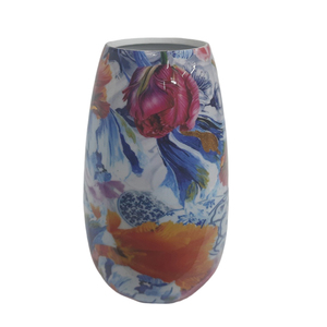Florero Metálico Premium con Diseño a Cuadros, Acabado Esmaltado, Hecho a Mano, Decoración para el Hogar - Product Image 4