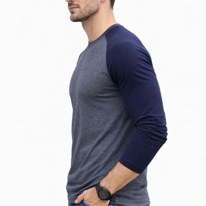 Camiseta de Manga Larga Raglán Premium para Hombre, Tejido de Sarga Suave y Transpirable, Ropa Deportiva Informal, Ajuste Cómodo - Product Image 3