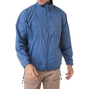 Custom Outdoor Men Lightweight Water Resistant Windbreaker <b>Jacket</b> With Chest Pocket Wholesale <b>Packable</b> Hiking Windproof Coat - Product Image 2