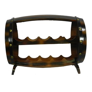Support à vin élégant et compact, moderne et classique, en fer doré, avec roulettes, imperméable et durable, pour 2 bouteilles - Product Image 4