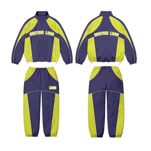 Clothing Manufacturers OEM Custom Sublimation Print Color Block Windbreaker Polyester Jacket Joggers Sweatpants <b>Tracksuit</b> Men - Product Image 2