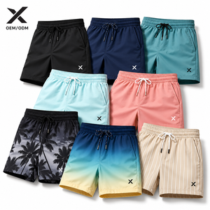 X Sports City <b>Men</b> Swim <b>Trunks</b> & Board Shorts Polyester & Spandex Elastic Waist Premium Beach Printed Designs Lightweight OEM/ODM - Product Image 1