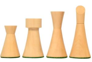 Série Minimaliste Pièces d'échecs Midnight Design contemporain en bois ébénisé et buis Roi de 3,4 pouces au meilleur prix - Product Image 4