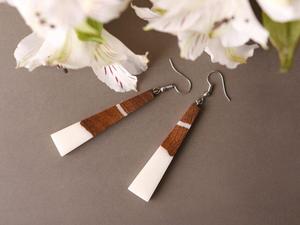 MN EXPORTS <b>Resin</b> & Wood Drop Earrings Handmade Epoxy Wooden Jewelry Elegant Nature Inspired for Women Party Fashion Gift - Product Image 3