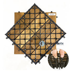 Azulejos de suelo de madera de acacia entrelazados, azulejos de cubierta de patio con patrón de mosaico, al aire libre para azulejos de cubierta de suelo de Patio - Product Image 5