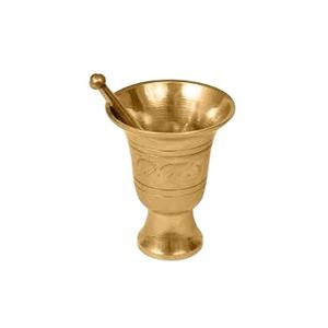 ครกสากเคลือบเงาสีทองเครื่องใช้ในบ้านดีไซน์สลักลายปูน - Product Image 1