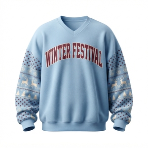 Oversized Relaxed Style Festive Christmas Graphic Cozy Long Sleeve Design Casual Holiday Pullover - Product Image 1