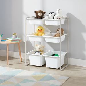 Boîte en plastique d'organisateur de stockage de jouet de bricolage de 6 tiroirs avec l'étagère - Product Image 1