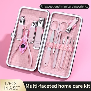 Kit de coupe-ongles en acier inoxydable avec étui holographique, ensemble de manucure et pédicure pour ongles épais, rose, cadeau pour hommes et femmes par ANAAIF - Product Image 5