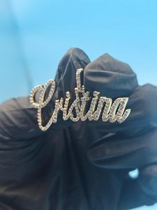 จี้เงินแท้ 925 ชุบโรเดียม ประดับเพชรโมอิสซาไนต์ รูปตัวอักษรภาษาอังกฤษแบบเขียนด้วยลายมือ  สำหรับฮิปฮอปและแร็ปเปอร์  เครื่องประดับแฟชั่น - Product Image 6