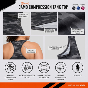 Custom OEM Women Camo Compression Tank Top Racerback Sports <b>Singlet</b> Top Ladies Quick Dry Training Vest Yoga Sleeveless Top Women - Product Image 6