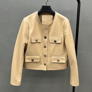 Luxury <b>Sheepskin</b> <b>Jackets</b> Spring Autumn Durable Women Leather Bomber <b>Jackets</b> - Product Image 2