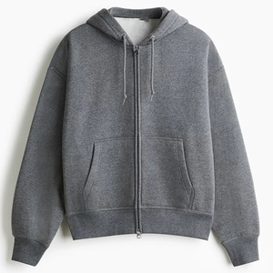 Sudadera con Capucha y Cremallera para Hombre, Última Moda, Color Sólido, Corte Holgado, Estilo Casual, Otoño, 100% Algodón Tejido, Transpirable, Manga Regular - Product Image 4
