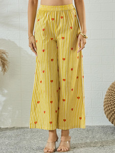 Yellow Striped Print Cotton Quick Dry <b>Kurta</b> Set <b>Women</b> Regular Fit Knee-Length Casual Wear India Pakistan Style Summer Outfit - Product Image 6