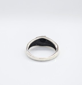 925 <b>Silver</b> Retro Teardrop Black Onyx <b>Ring</b> Gothic Punk Style Jewelry Men's Oxidized <b>Statement</b> Band Supply - Product Image 5