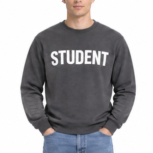 Wholesale Custom Pullover for University Students White Screen Print Student <b>Slogan</b> Crewneck - Product Image 1