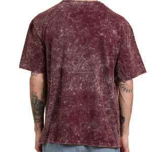 เสื้อยืดแฟชั่นสีพื้นทรงหลวมพิมพ์ลายฟอกสีสำหรับผู้ชายใส่หน้าร้อน ผ้าฝ้าย 100% เสื้อยืดฟอกสี ผลิตในปากีสถาน - Product Image 3