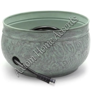 Axiom Home Accents, carrete de manguera de jardín grande, soporte de manguera de latón resistente a la intemperie para organizar mangueras, Patio, espacio de Metal - Product Image 5